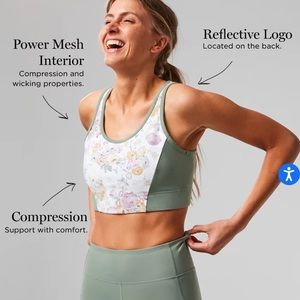 Tuckernuck Meadow Green Chintz Sport Bra